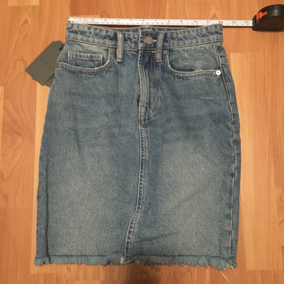 NWT All Saints Kim Distressed denim skirt (00) - Picture 3 of 9